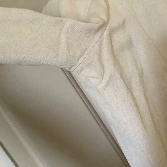 H by Halston Draped Zip Front Linen Blend Blazer Ecru SZ 14 - Picture 10 of 16